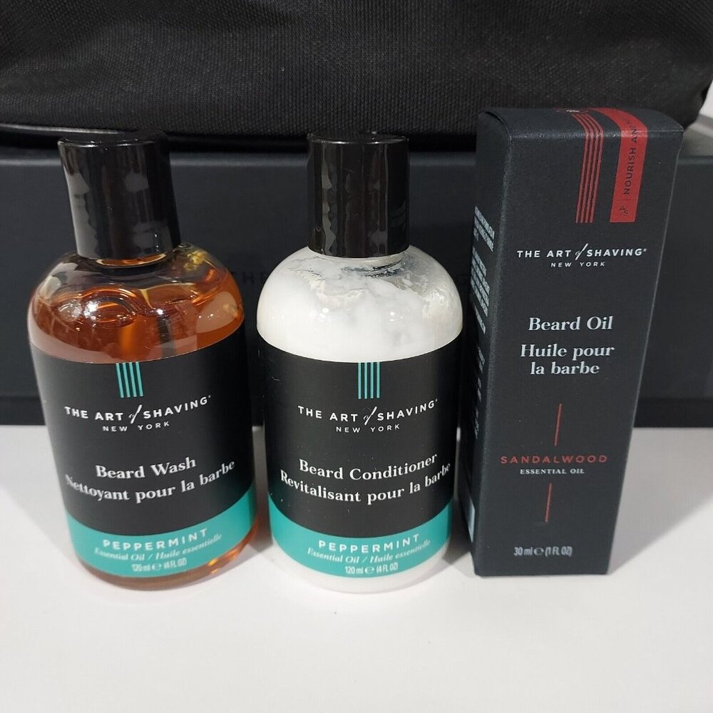 Beard Prep Travel Kit 4oz Peppermint Beard Wash Conditioner, 1oz Sandalwood oil - Picture 3 of 8